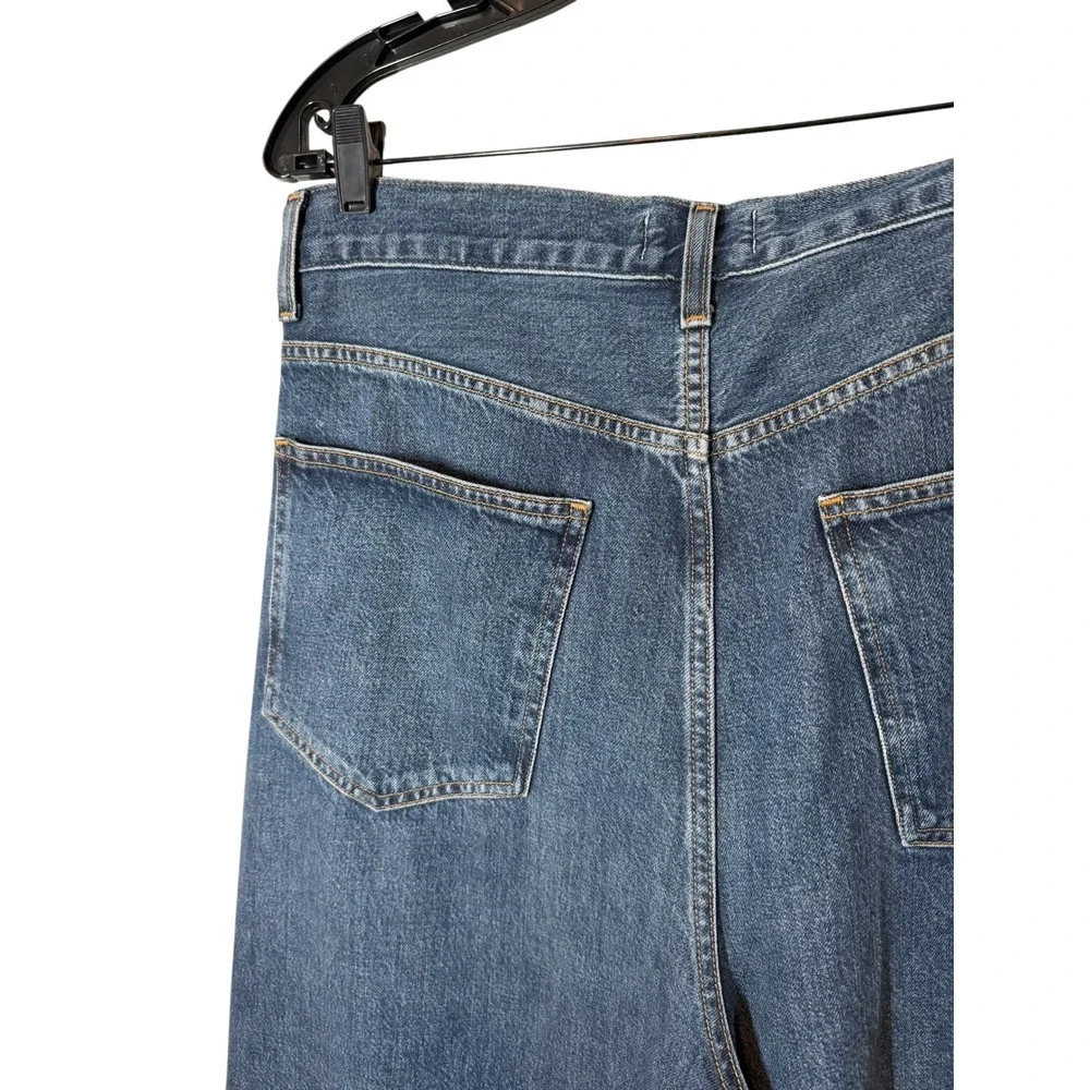 Agolde Valeria High Rise Wide Leg Jeans Medium Indigo Blue Size‎ 30 Baggy Loose
